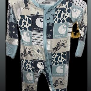 BAMBOO Kids One Piece - Blue and White Pattern